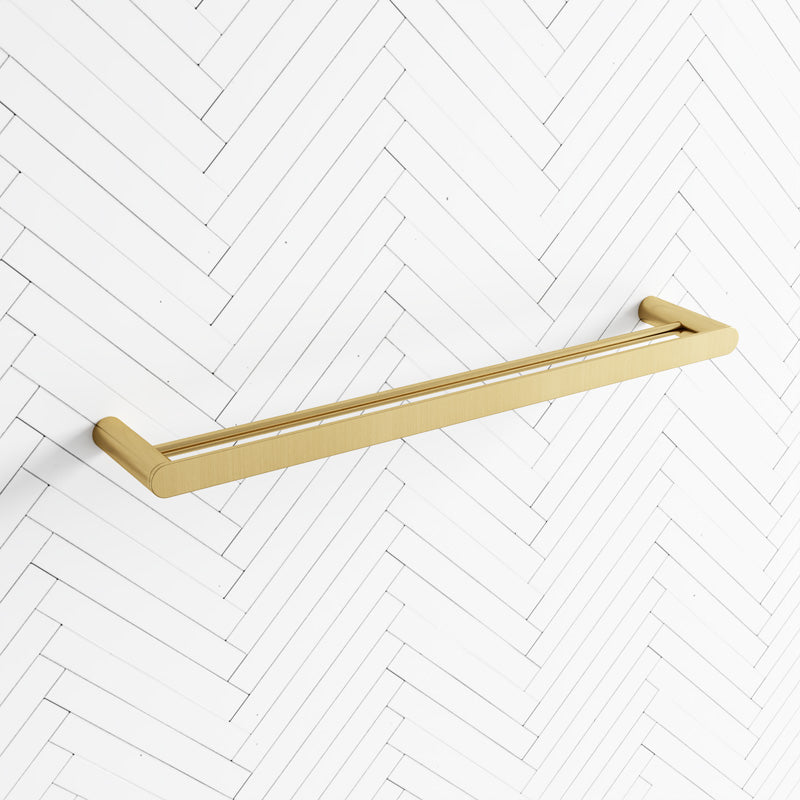 G#1(Gold) Norico Esperia 600/800mm Brushed Gold Double Towel Rail Stainless Steel 304 Wall Mounted