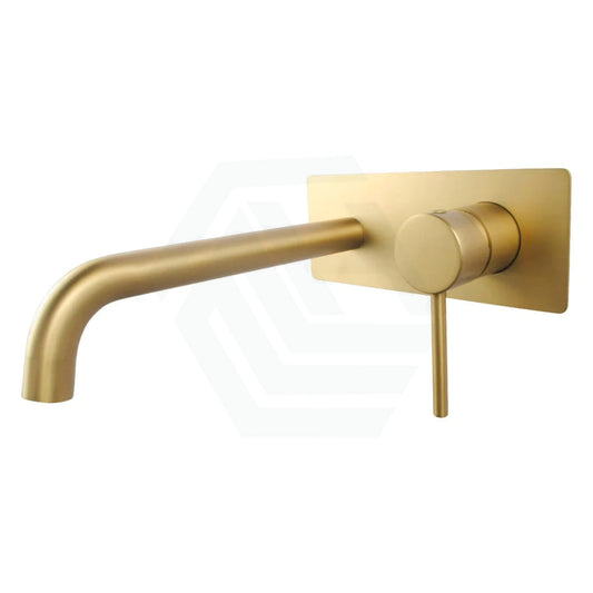 G#1(Gold) Norico Round Brushed Gold Bathtub Spout Basin Wall Mixer With Solid Brass Water Mixers