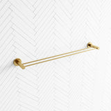 G#1(Gold) Norico Round Brushed Gold Double Towel Rack Rail Rails