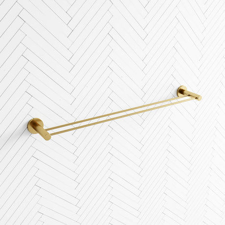 G#1(Gold) Norico Round Brushed Gold Double Towel Rack Rail Rails