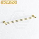 Stainless Steel Double Towel Rail 800mm Brushed Gold
