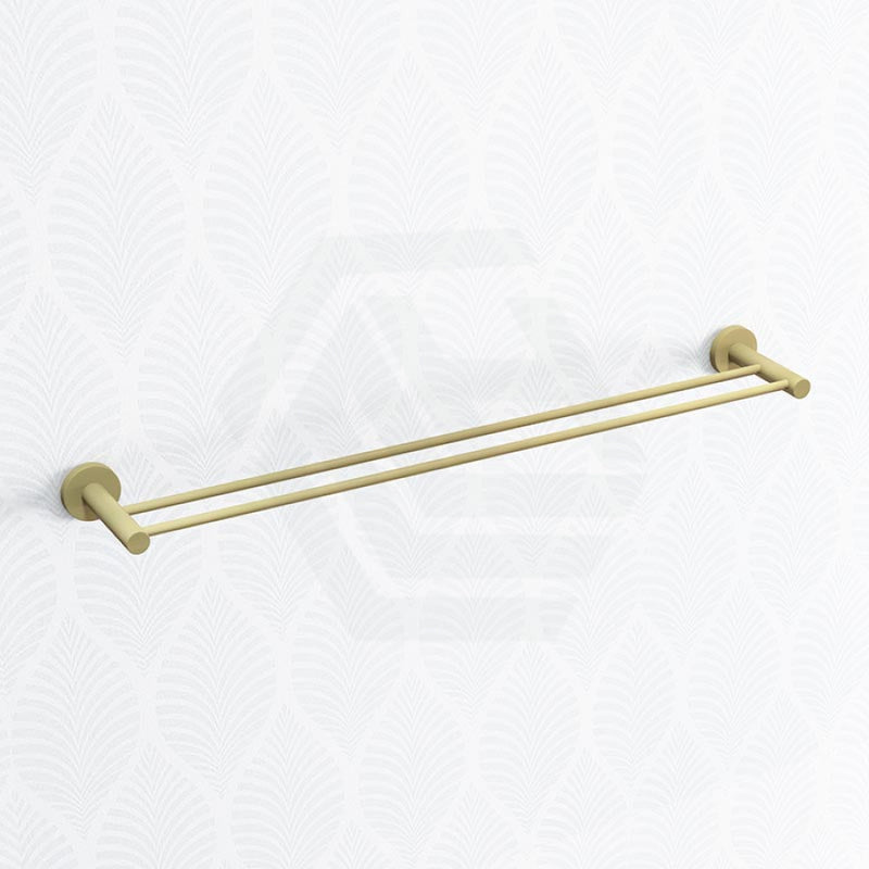 Norico Round Brushed Yellow Gold Double Towel Rack Rail Accessories