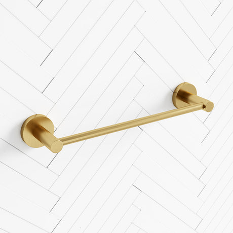 G#1(Gold) Norico Round Brushed Gold Hand Towel Holder 347Mm Wall Mounted Holders