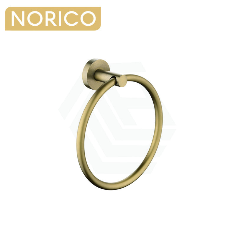 Norico Round Brushed Yellow Gold Hand Towel Ring Wall Mounted Bathroom Products