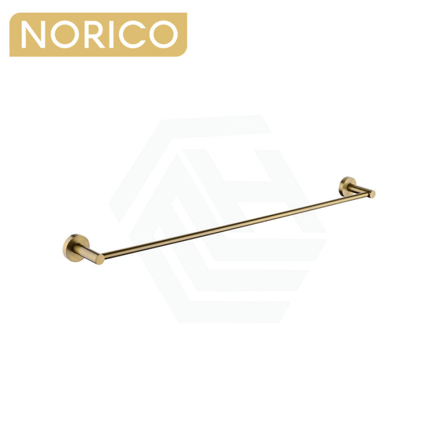 Norico Round Brushed Yellow Gold Single Towel Rack Rail 780mm Stainless Steel 304 Bathroom Products