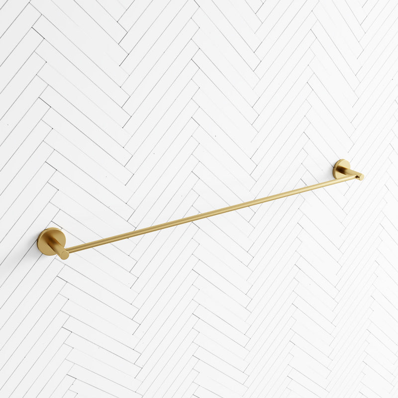 G#1(Gold) Norico Round Brushed Gold Single Towel Rack Rail 780mm Stainless Steel 304 Rails
