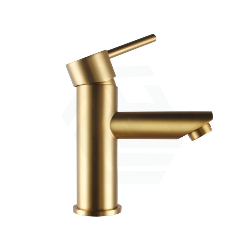 Norico Round Solid Brass Brushed Yellow Gold Basin Mixer Tap Bathroom Vanity Products