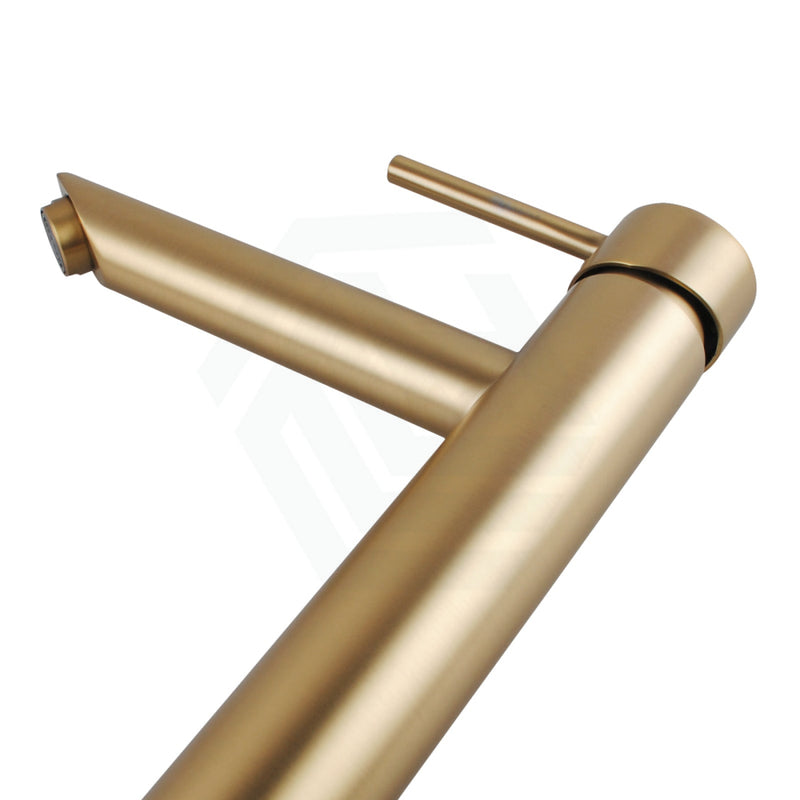 Norico Round Solid Brass Brushed Yellow Gold Tall Basin Mixer Bathroom Vanity Tap Products