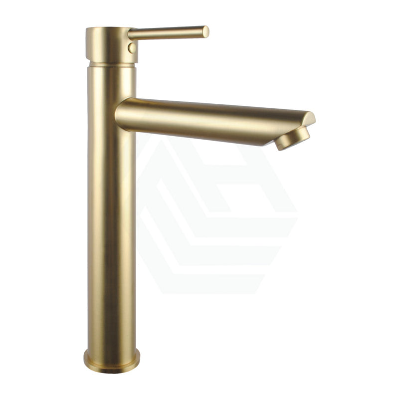 Norico Round Solid Brass Brushed Yellow Gold Tall Basin Mixer Bathroom Vanity Tap Products
