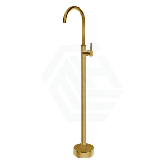G#1(Gold) Norico Round Swivel Floor Mixers Solid Brass Brushed Gold Mounted Bath
