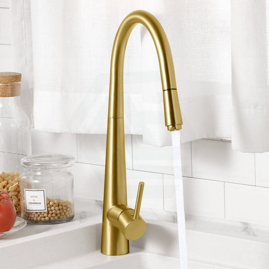 Norico Round Brushed Yellow Gold 360° Swivel Pull Out Kitchen Sink Mixer Tap Products