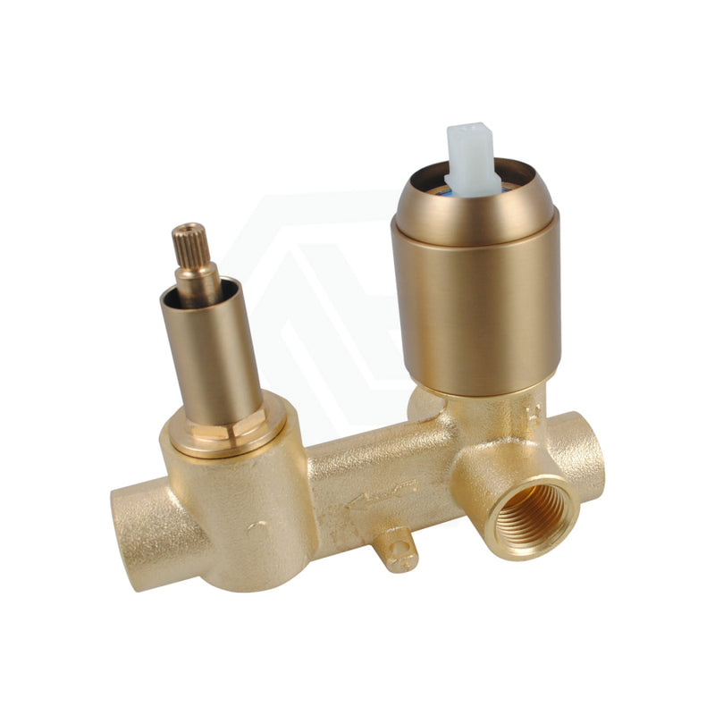 Norico Round Brushed Yellow Gold Shower/bath Mixer With Diverter Wall Mounted Bathroom Products