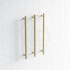 G#1(Gold) Thermogroup 12V 900Mm Brushed Gold Straight Round Vertical 3 Single Heated Towel Rails
