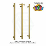 G#5(Gold) Thermogroup 900Mm Brushed Gold Straight Round Vertical Single Heated Towel Rail Rails