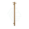 G#5(Gold) Thermogroup 900Mm Brushed Gold Straight Round Vertical Single Heated Towel Rail Rails