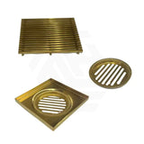 Linear Floor Waste Drain Stainless Steel Brushed Yellow Gold
