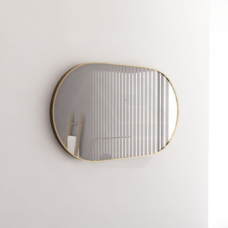 1200/700Mm Bathroom Gold Framed Oval Mirror Wall Mounted Mirrors