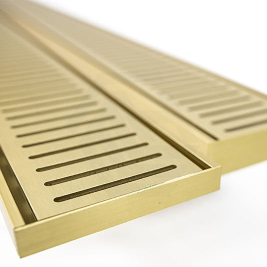300-3000Mm Lauxes Matte Gold Shower Grate Drain Aluminium Next Generation 14 Any Size Indoor Outdoor