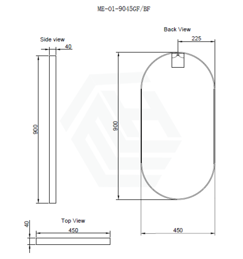 G#2(Gold) 450/600/700/900/1200Mm Bathroom Gold Framed Oval Mirror Wall Mounted Mirrors