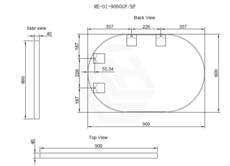 G#2(Gold) 450/600/700/900/1200Mm Bathroom Gold Framed Oval Mirror Wall Mounted Mirrors