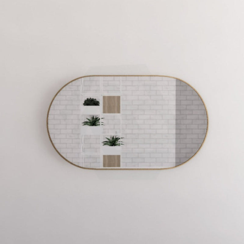 1200/700Mm Bathroom Gold Framed Oval Mirror Wall Mounted Mirrors