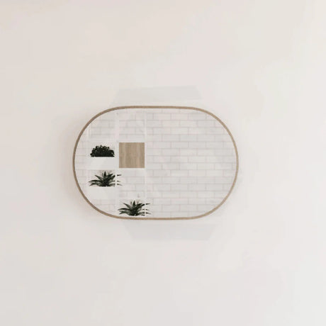 900x600mm Oval Gold Framed Bathroom Mirror Wall Mounted Vertical or Horizontal