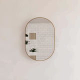 900x600mm Oval Gold Framed Bathroom Mirror Wall Mounted Vertical or Horizontal