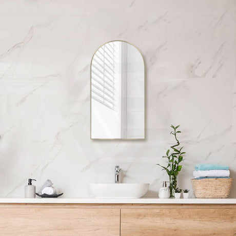 G#2(Gold) 450X800X45Mm Bathroom Gold Framed Arch Mirror Wall Mounted Mirrors