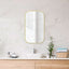 G#2(Gold) 450/600Mm Brushed Gold Aluminum Framed Rounded Rectangle Bathroom Wall Mirror Vertical Or