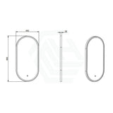 500x900mm Metro LED Mirror Oval Gold Framed Touch Sensor Front Light for Bathroom
