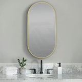 500x1000mm Lamex Aluminum Oval Gold Framed Bathroom Wall Mirror Vertical