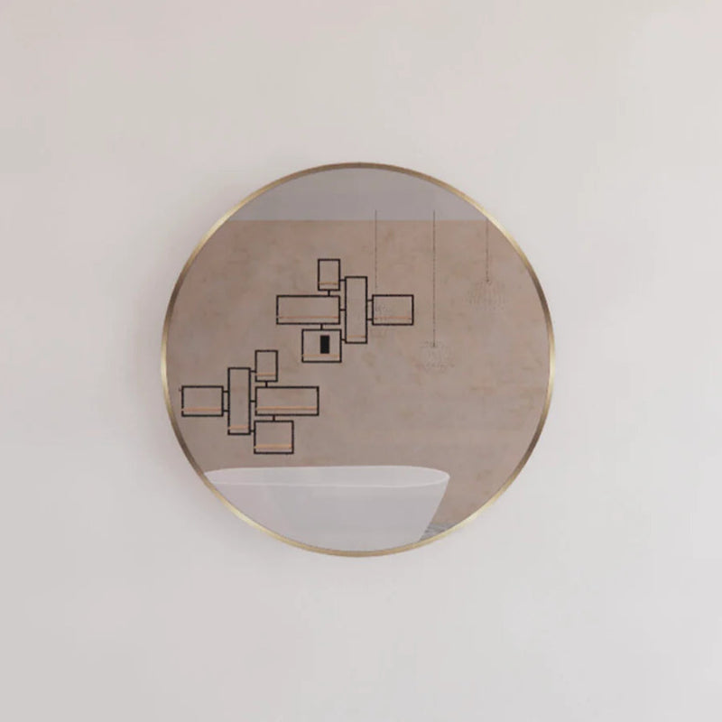 600/700/800mm Round Gold Framed Bathroom Mirror Wall Mounted