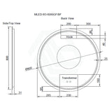 G#2(Gold) 600/800Mm Round Brushed Gold Framed Led Mirror With Easy Hooks And Dimmer 800X800Mm