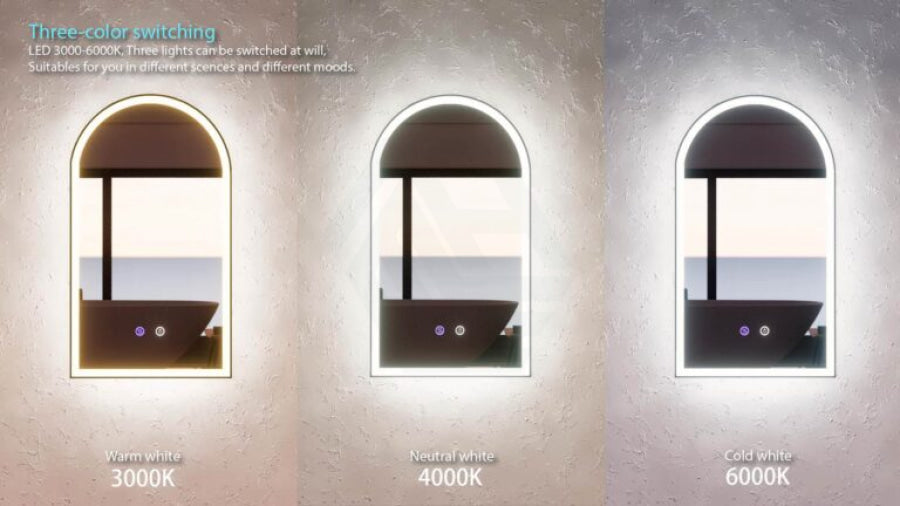 G#2(Gold) 600/800Mm Round Brushed Gold Framed Led Mirror With Easy Hooks And Dimmer Mirrors
