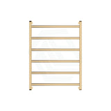 G#2(Gold) 600 X 800Mm Fienza Koko Heated Towel Rail 6 Square Bars Rails