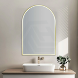 G#2(Gold) 600X900Mm Arch Led Brushed Gold Framed Mirror Touch Switch Vertical Or Horizontal Mirrors
