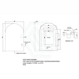 G#2(Gold) 600X900Mm Arch Led Brushed Gold Framed Mirror Touch Switch Vertical Or Horizontal Mirrors
