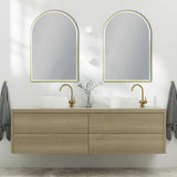 G#2(Gold) 600X900Mm Arch Led Brushed Gold Framed Mirror Touch Switch Vertical Or Horizontal Mirrors