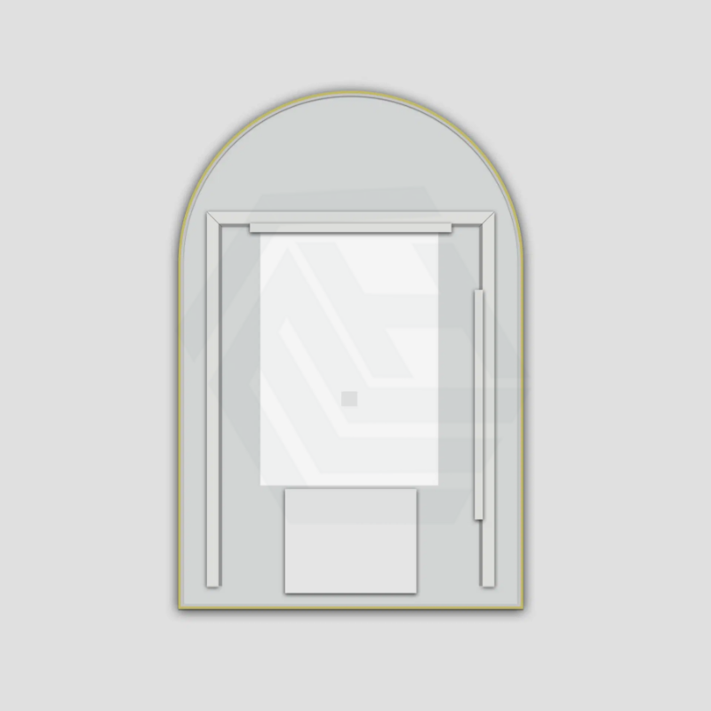 G#2(Gold) 600X900Mm Arch Led Brushed Gold Framed Mirror Touch Switch Vertical Or Horizontal Mirrors