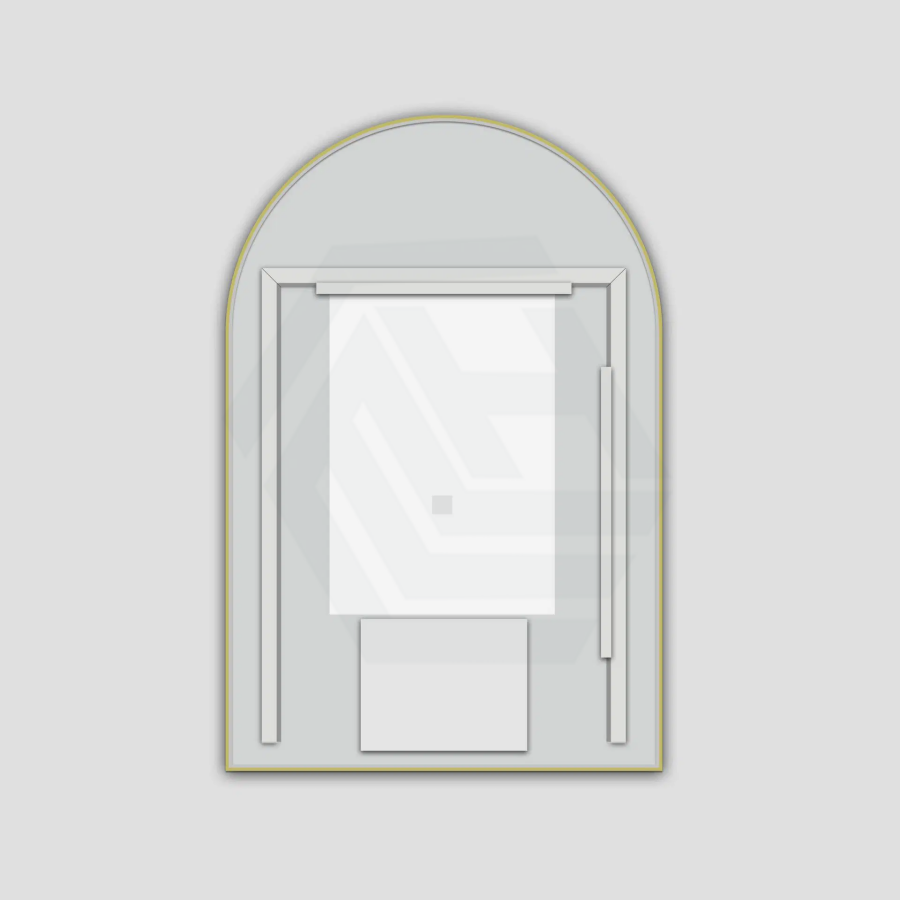 G#2(Gold) 600X900Mm Arch Led Brushed Gold Framed Mirror Touch Switch Vertical Or Horizontal Mirrors