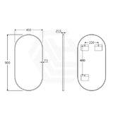 G#2(Gold) 450/900mm Fienza Oval Brushed Gold Framed Wall Mirror