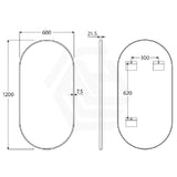 G#2(Gold) 600/1200mm Fienza Oval Brushed Gold Framed Wall Mirror