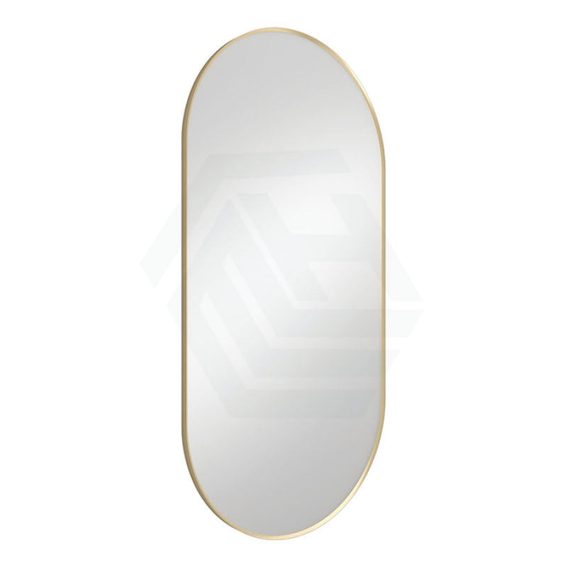 Fienza 450/600mm Urban Brass Framed Oval Wall Mirror
