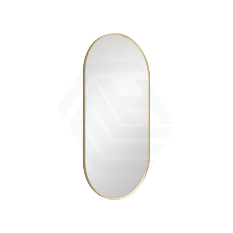 Fienza 450/600mm Urban Brass Framed Oval Wall Mirror