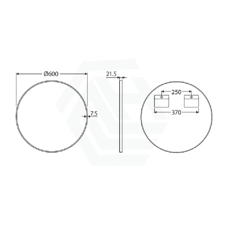 Fienza 600/800mm Urban Brass Framed Round Wall Mirror