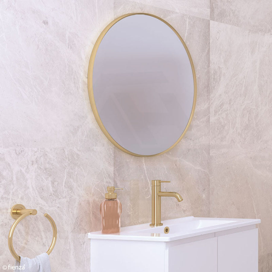 Fienza 600/800mm Urban Brass Framed Round Wall Mirror