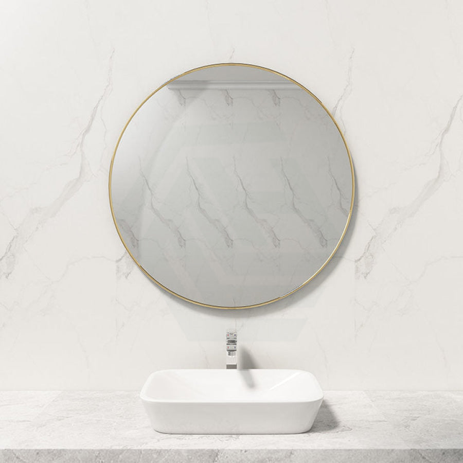 G#2(Gold) Fienza 600/800Mm Urban Brass Framed Round Wall Mirror Mirrors