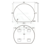 G#2(Gold) Fienza 690/800Mm Sunrise Round Urban Brass Special Shape Framed Wall Mirror Mirrors
