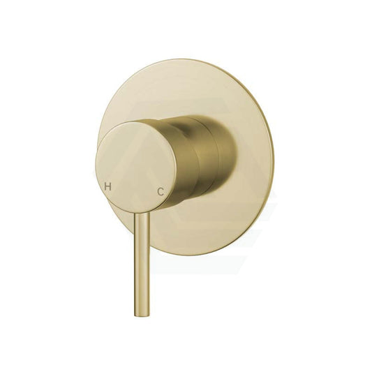 G#2(Gold) Fienza Axle Urban Brass Wall Mixer Large Round Plate Mixers