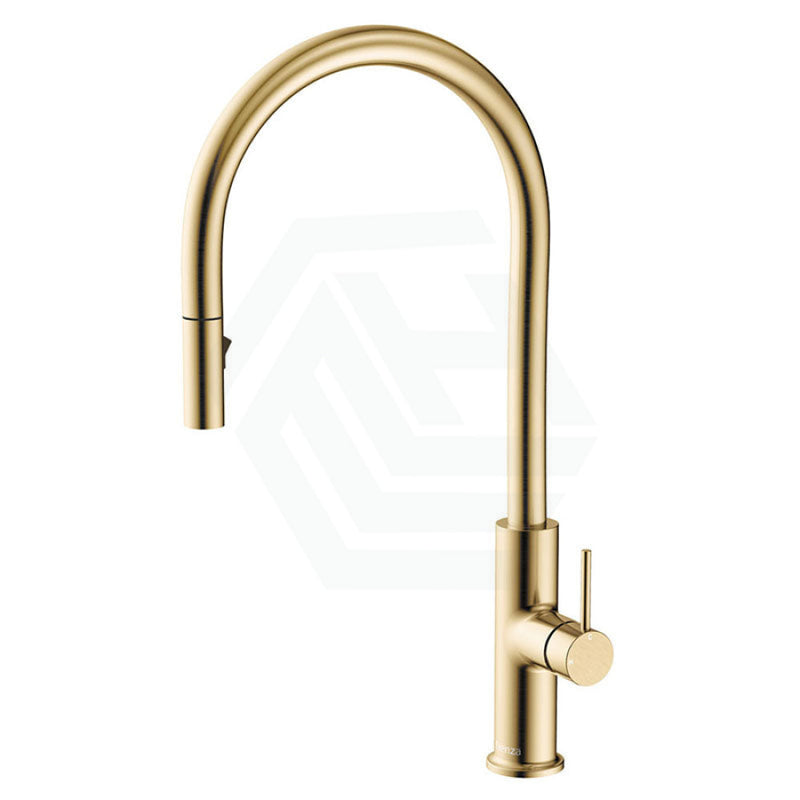 Fienza Kaya Urban Brass Brass 360 Swivel Pull Out Kitchen Sink Mixer Tap
